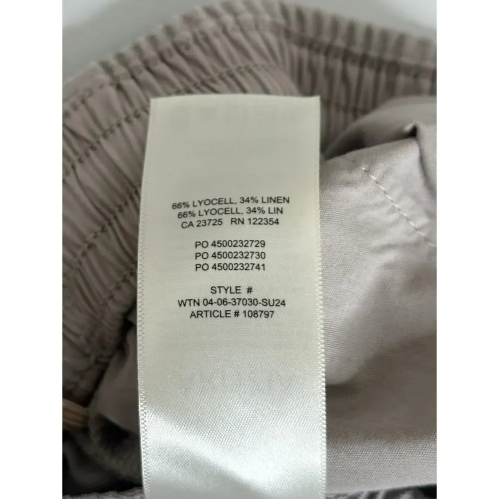 Wilfred Aritzia CruiseLinen Thesis Pant Womens S Gray Lyocell Linen Trousers EUC